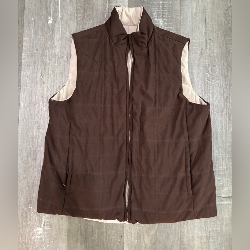 Kirkland Signature Brown Quilted Reversible Vest